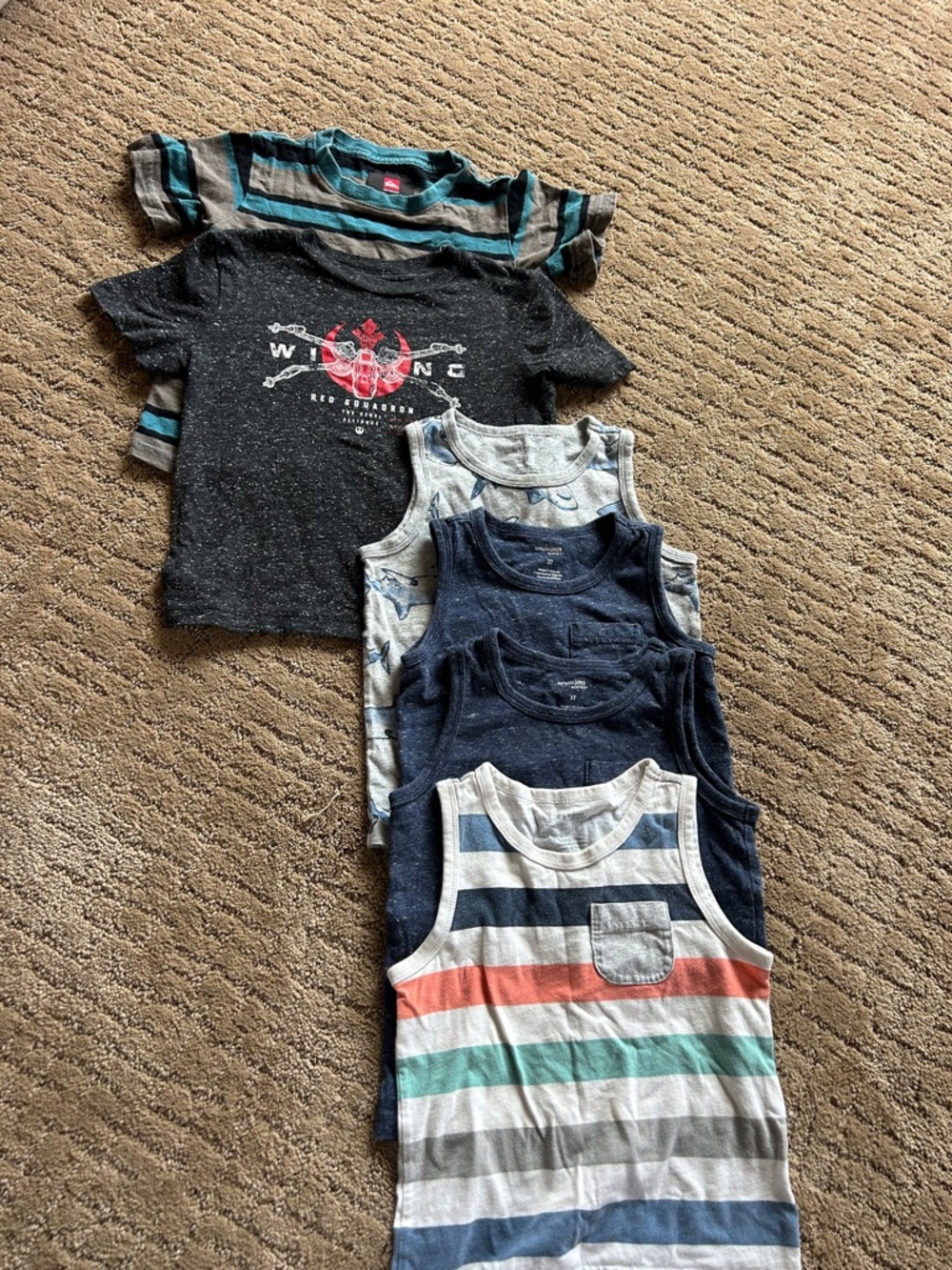 Kids Striped Tank Top & Tee Pack - simple joys Coral simple joys , quicksilver ,